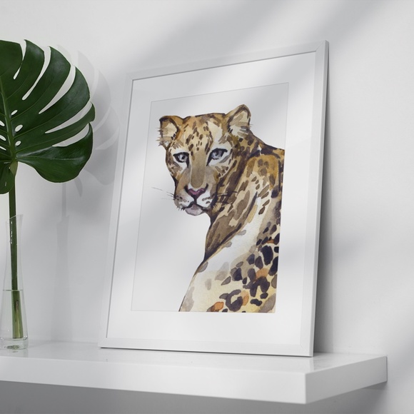 Jaguar Watercolor Wall Art Print Poster Unframed, Leopard Print - Picture 3 of 8